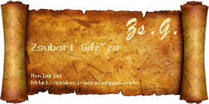 Zsubori Géza névjegykártya